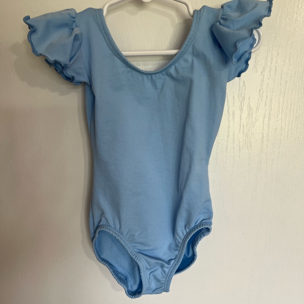 Sky Blue Ruffled Sleeve Kids Bodysuit